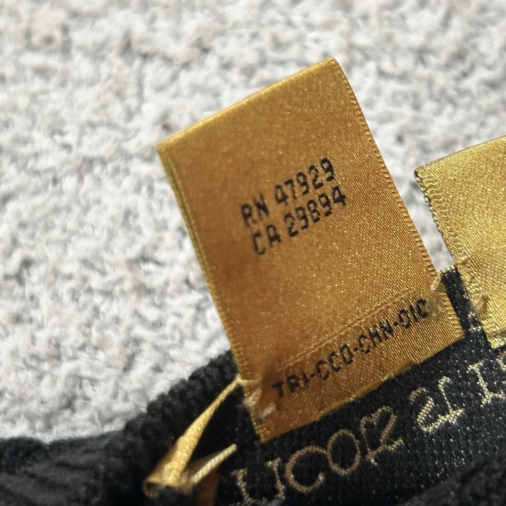 Tricots St Raphael Sweater‎ Silk Cotton Basketweave L Black Quiet Luxury Knit